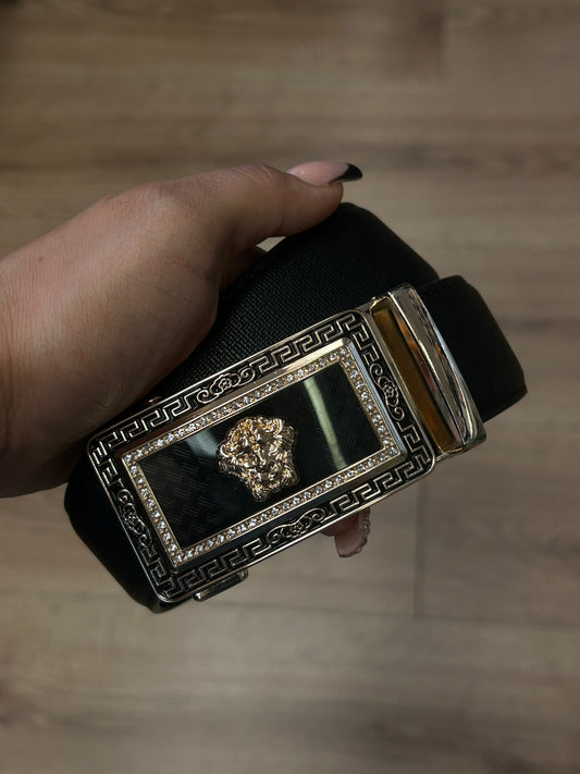 PAVINI BELT - LION BLACK AND GOLD