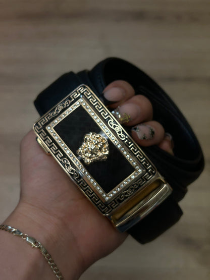 PAVINI BELT - LION BLACK AND GOLD